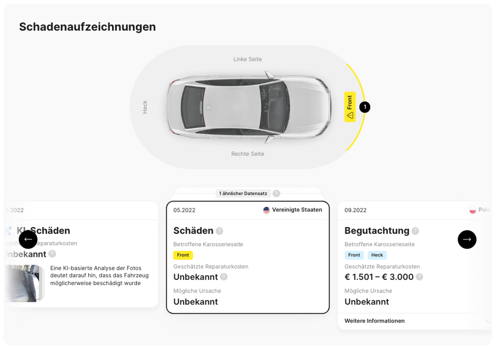 Abschnitt „Schäden”