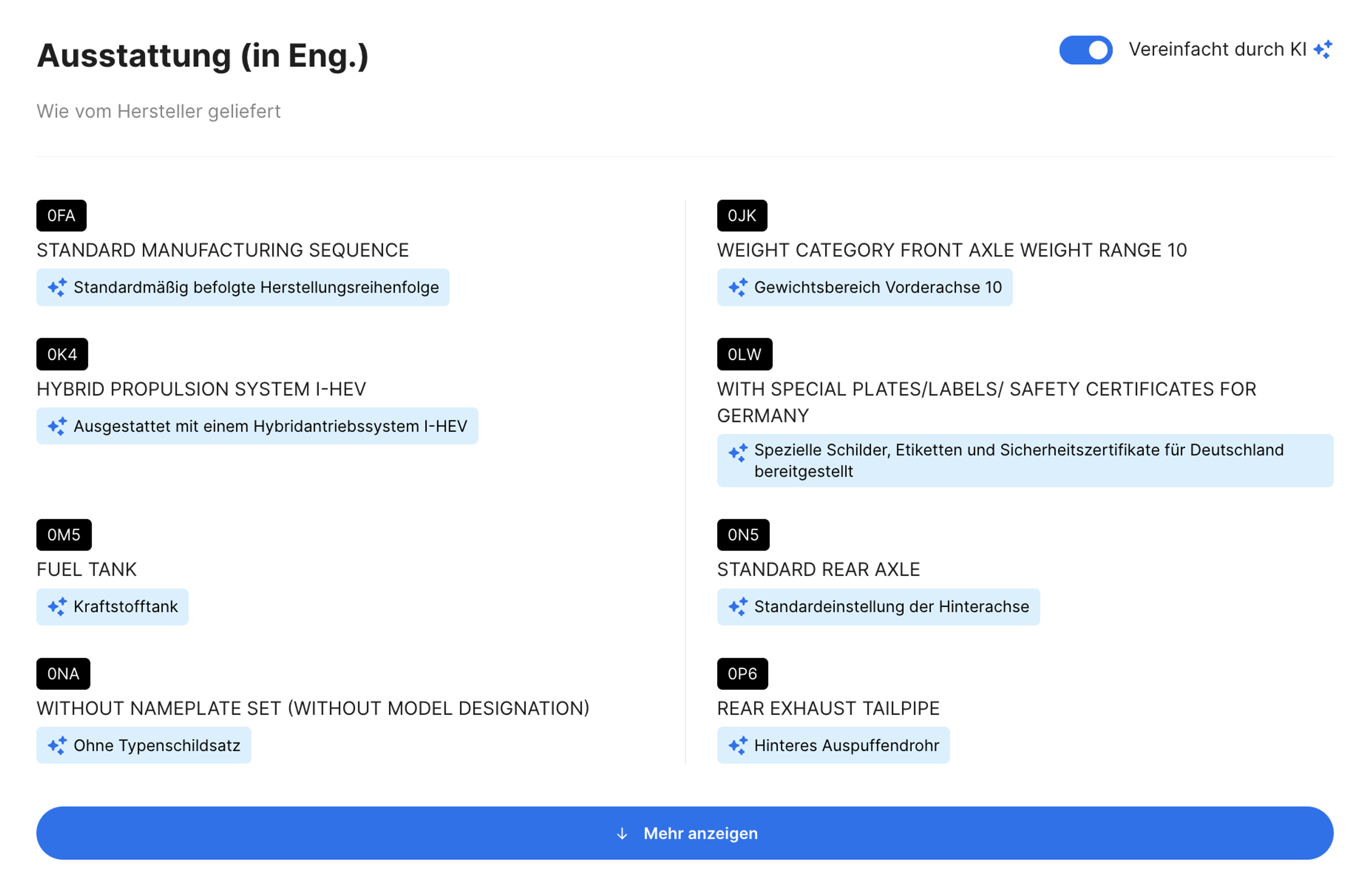 Vereinfachen Sie mit der KI-Funktion im carVertical-Bericht