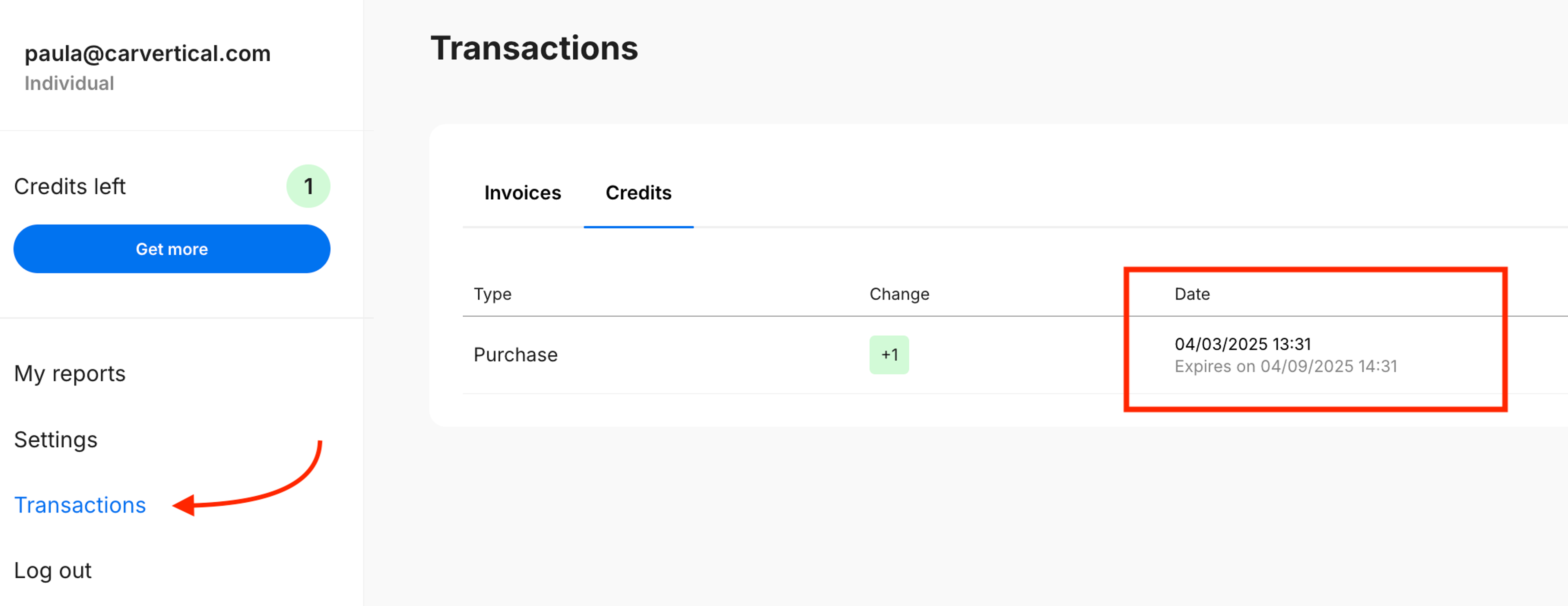 credits expiration date