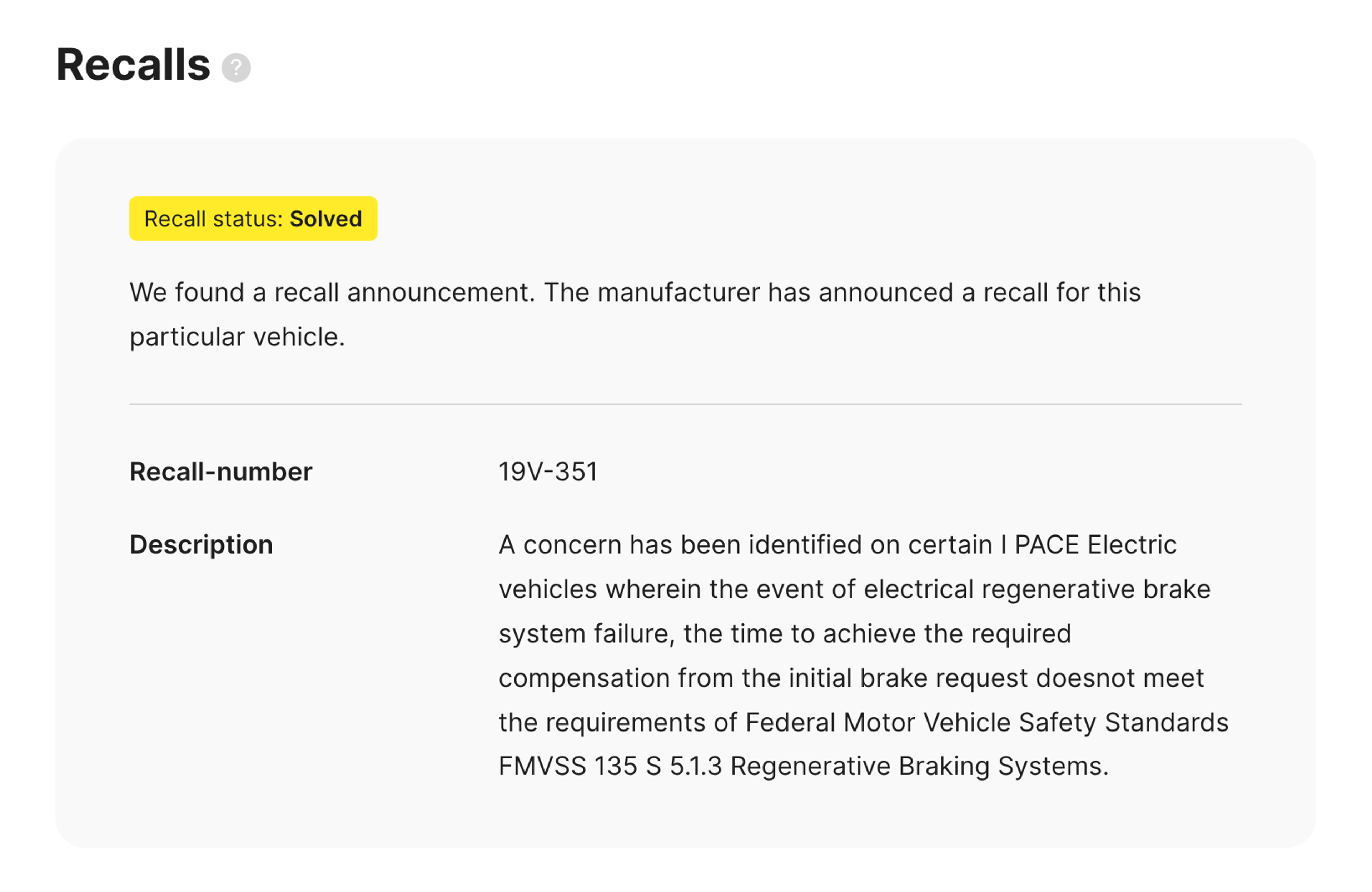 car recall report