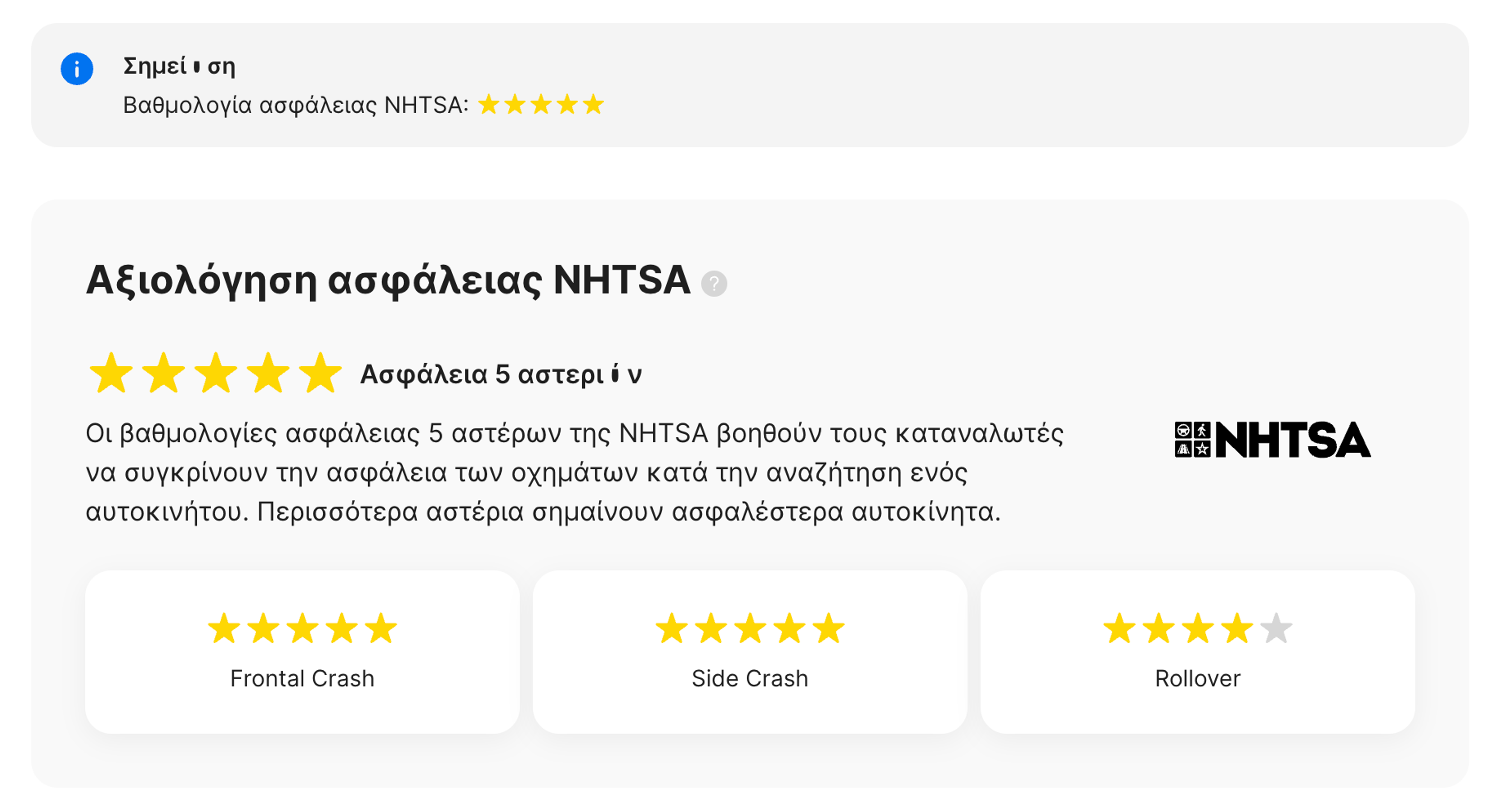 NHTSA στην αναφορά carVertical