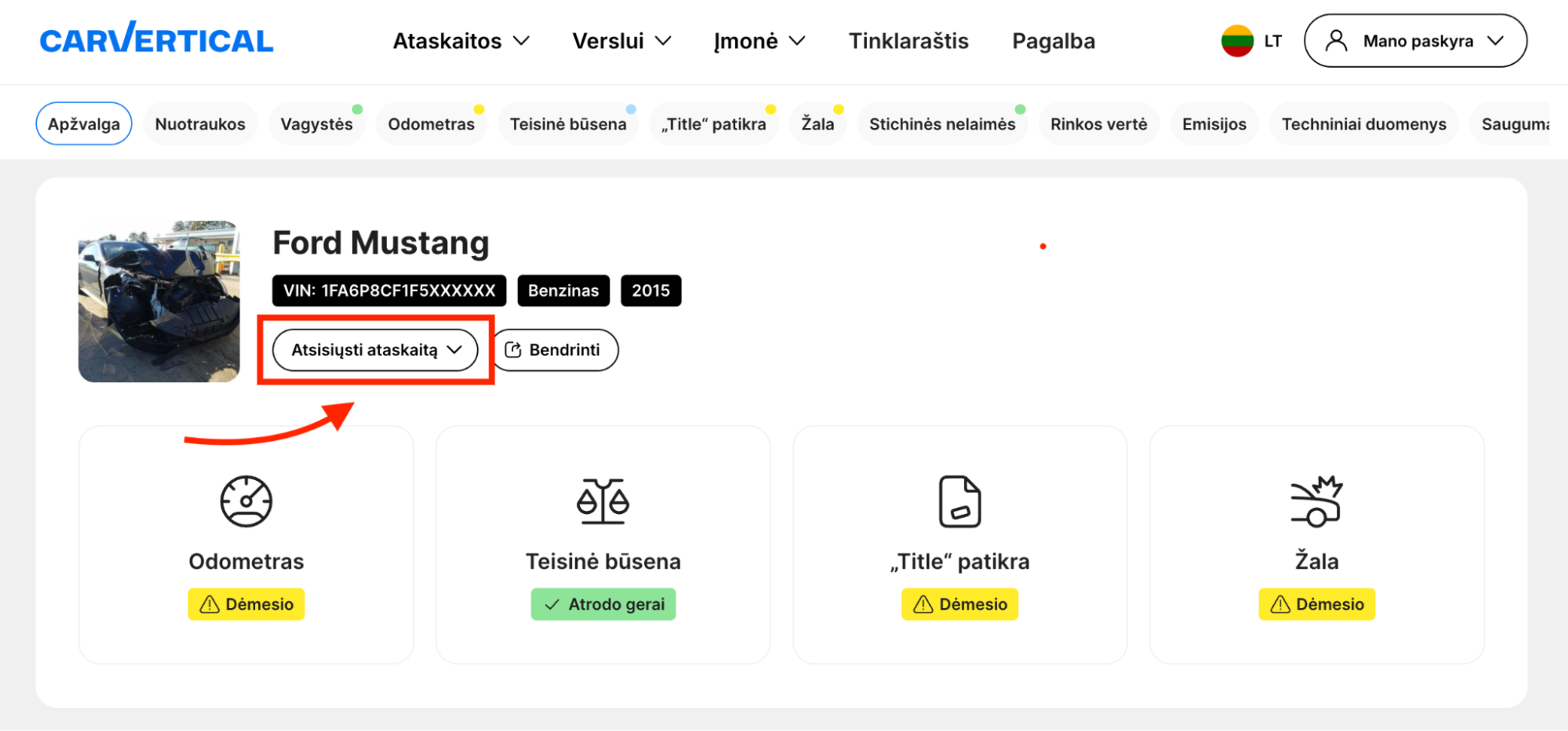 „Ford Mustang“ istorijos ataskaitos ištrauka