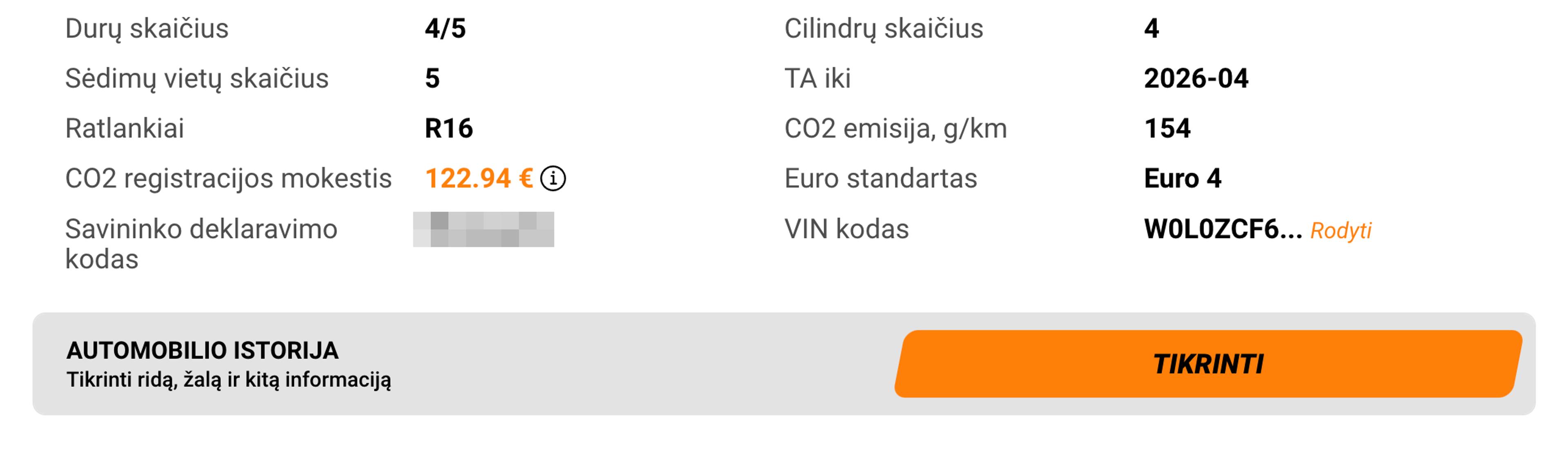 Automobilio istorijos tikrinimas skelbimų portale