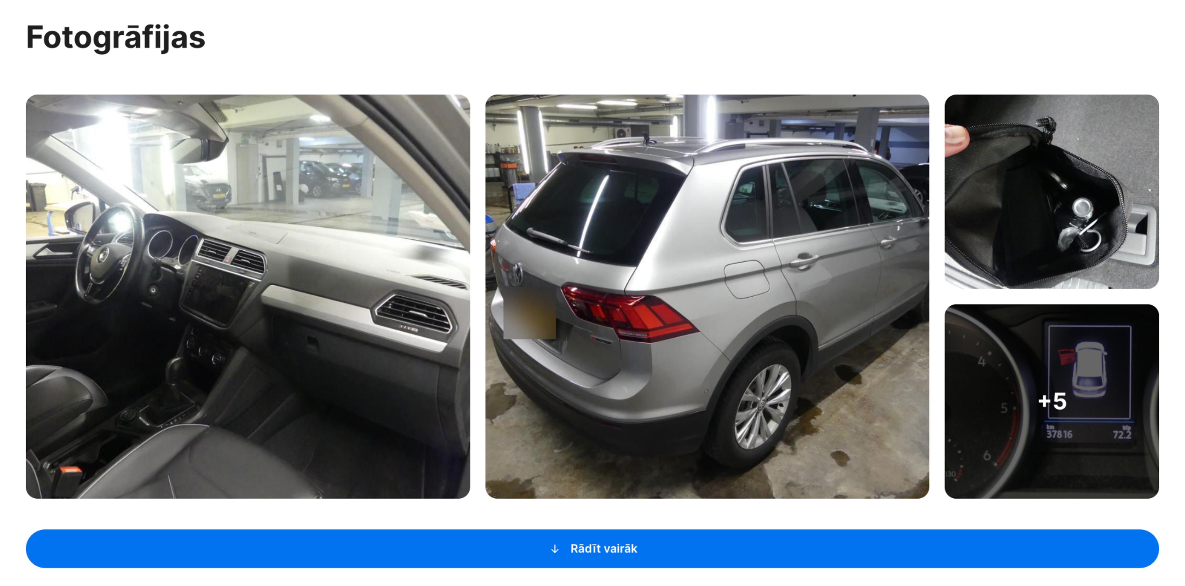 Fotogrāfijas sadaļa carVertical ziņojumā