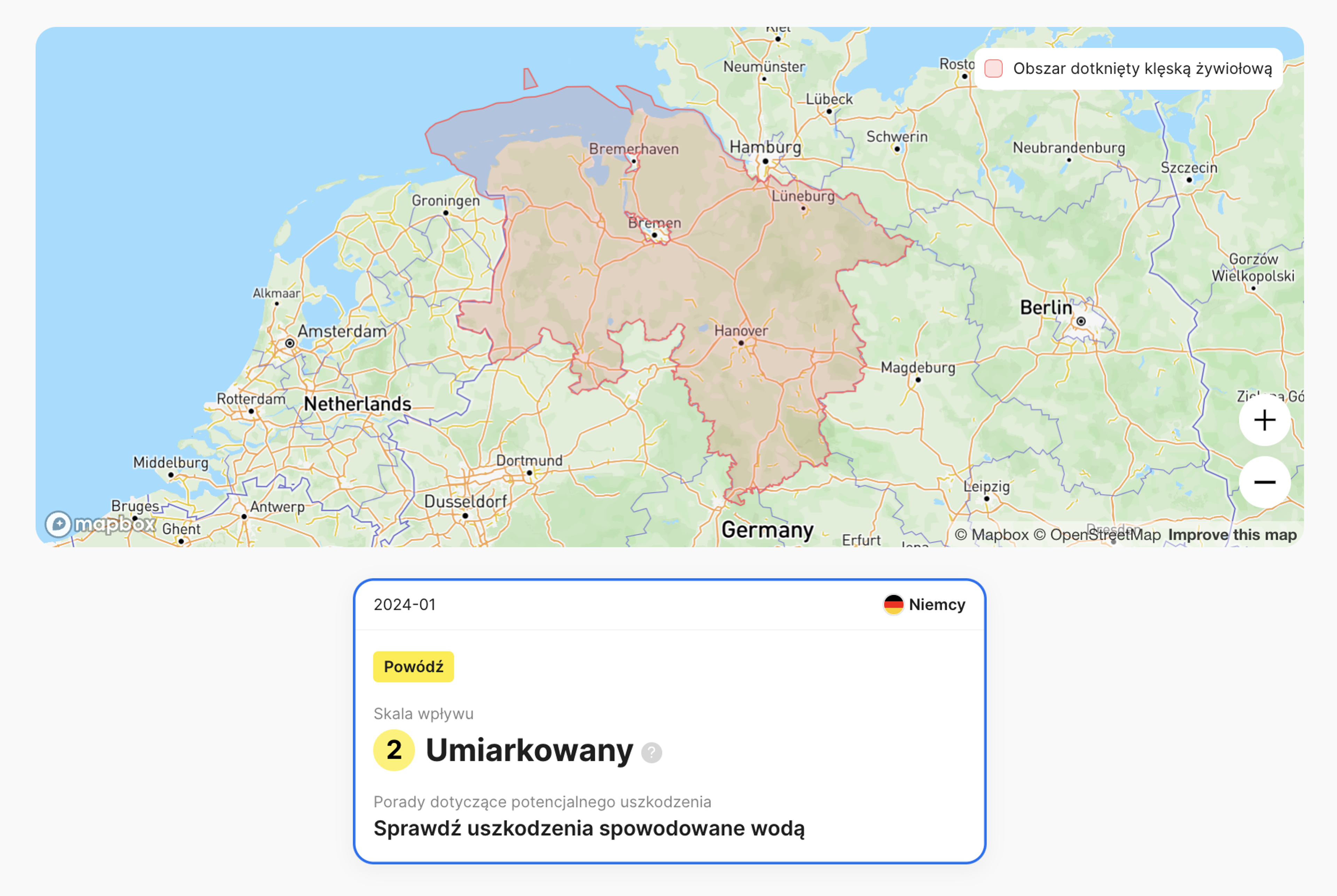 sekcja klęsk żywiołowych w raporcie carVertical