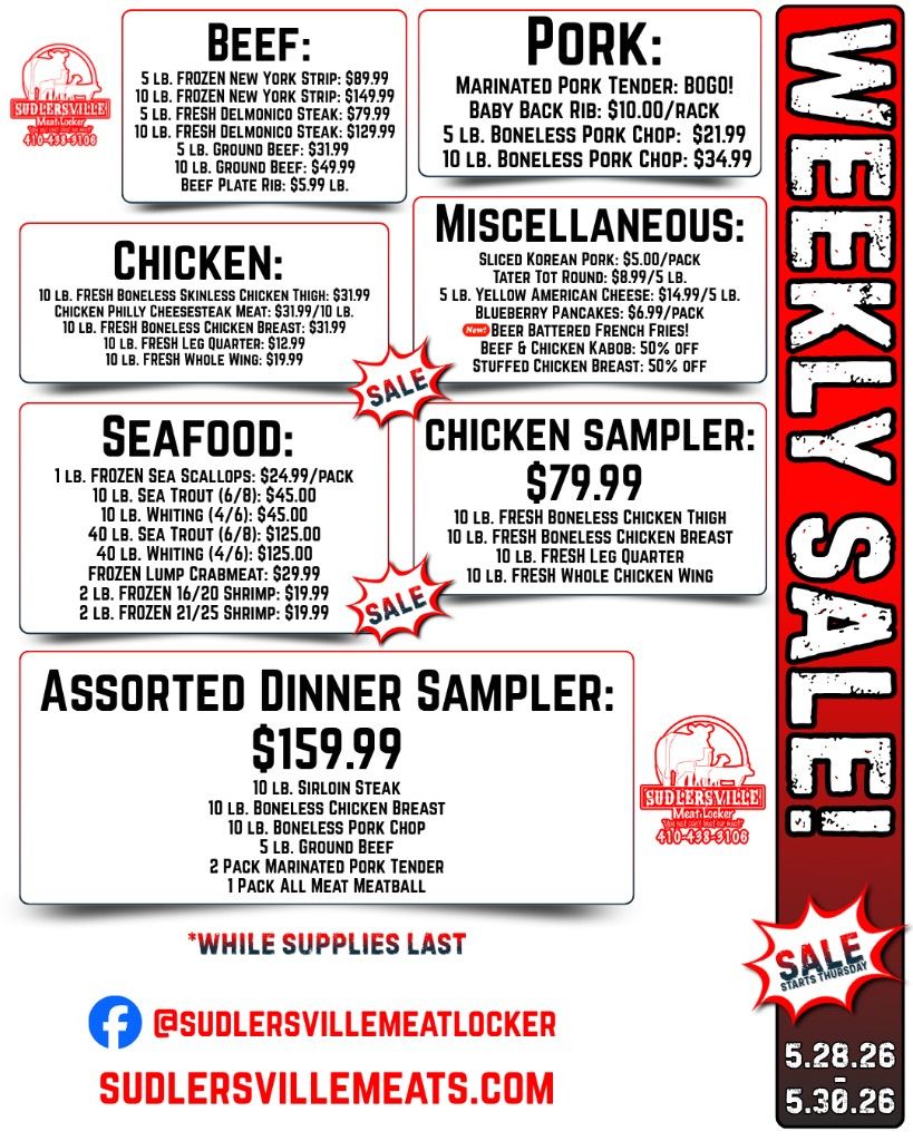 Weekly Specials Flyer — Sudlersville Meat Locker