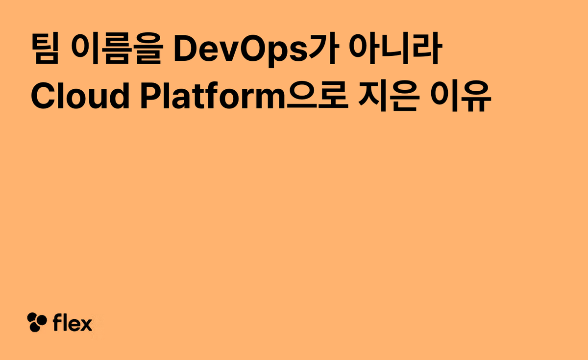 팀 이름을 DevOps가 아니라 Cloud Platform으로 지은 이유