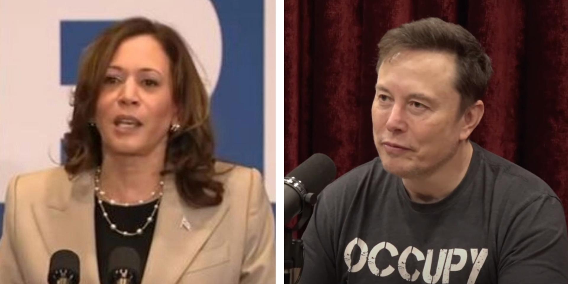 Elon Musk blasts Kamala Harris for hypocrisy on free speech amid Kimmel fallout, reposts her old Trump ban tweet