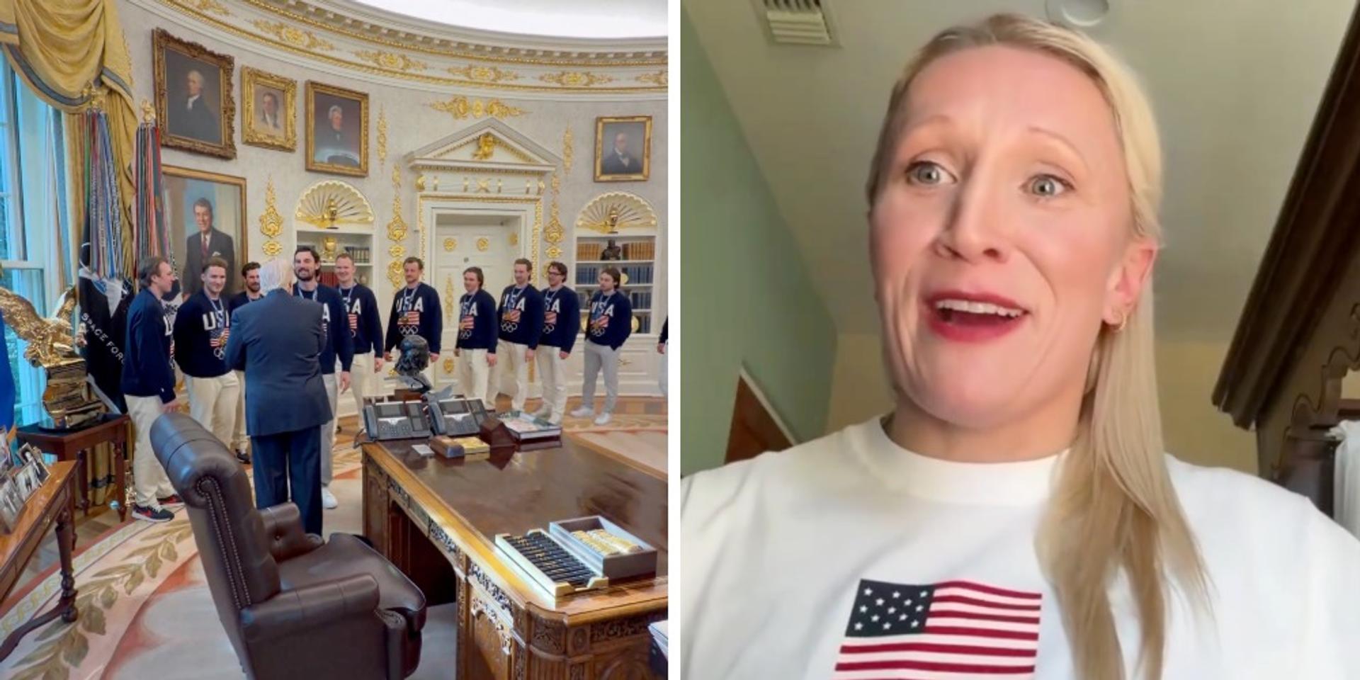 US champion bobsledder Kaillie Humphries defends men's hockey team, backs Trump
