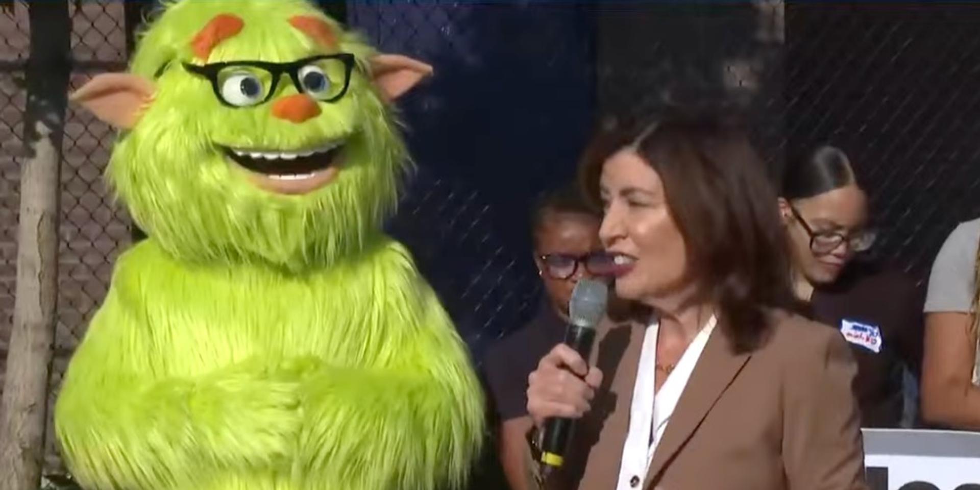 Kathy Hochul blasted for launching 'tone deaf' big furry mascot to promote school cell phone ban