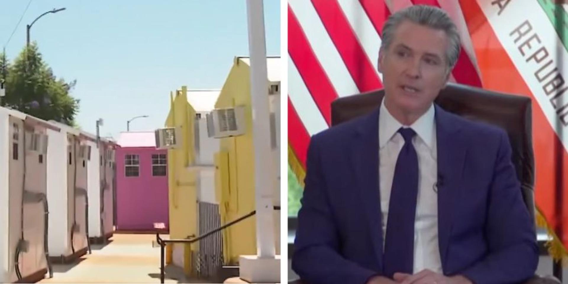 LA spends $5.5 MILLION to construct just 100 beds for homeless as Newsom's 1,200 tiny homes project remains unfinished after three years