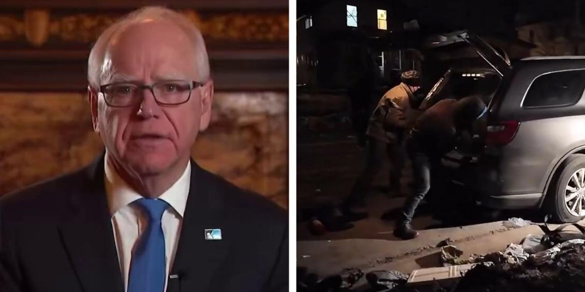 Tim Walz says he's 'proud' of Minnesota protestors just before they riot, loot ICE vehicles