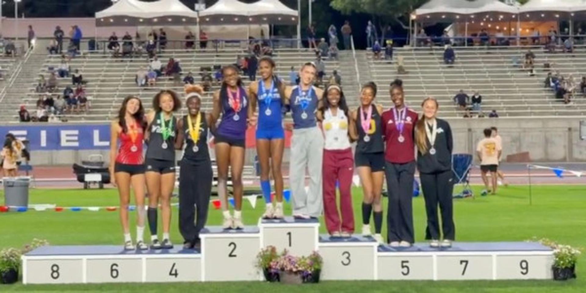 Boy wins California state girls' triple jump and high jump championships, shares podium with real female winner, awarded gold first