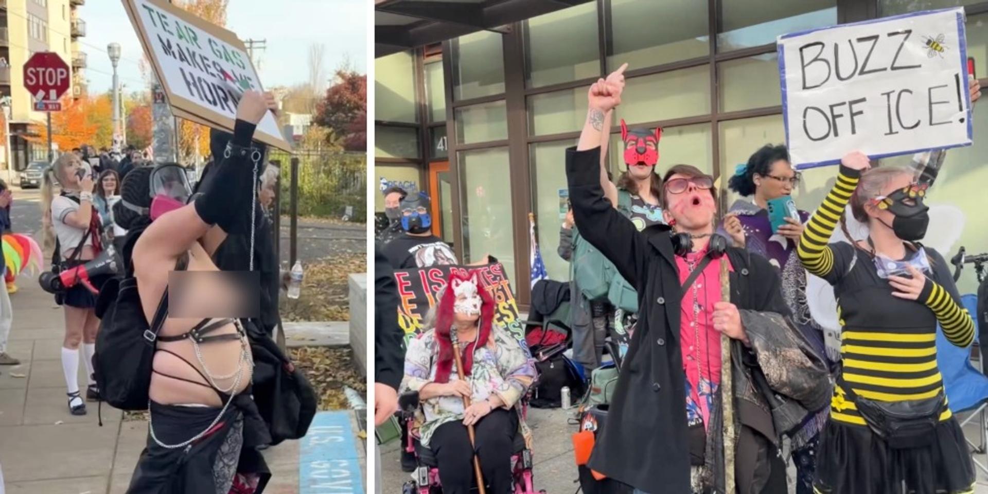 Anti-ICE furries, fetishists, kinksters stage 'Degenerates Against Fascism' protest in Portland