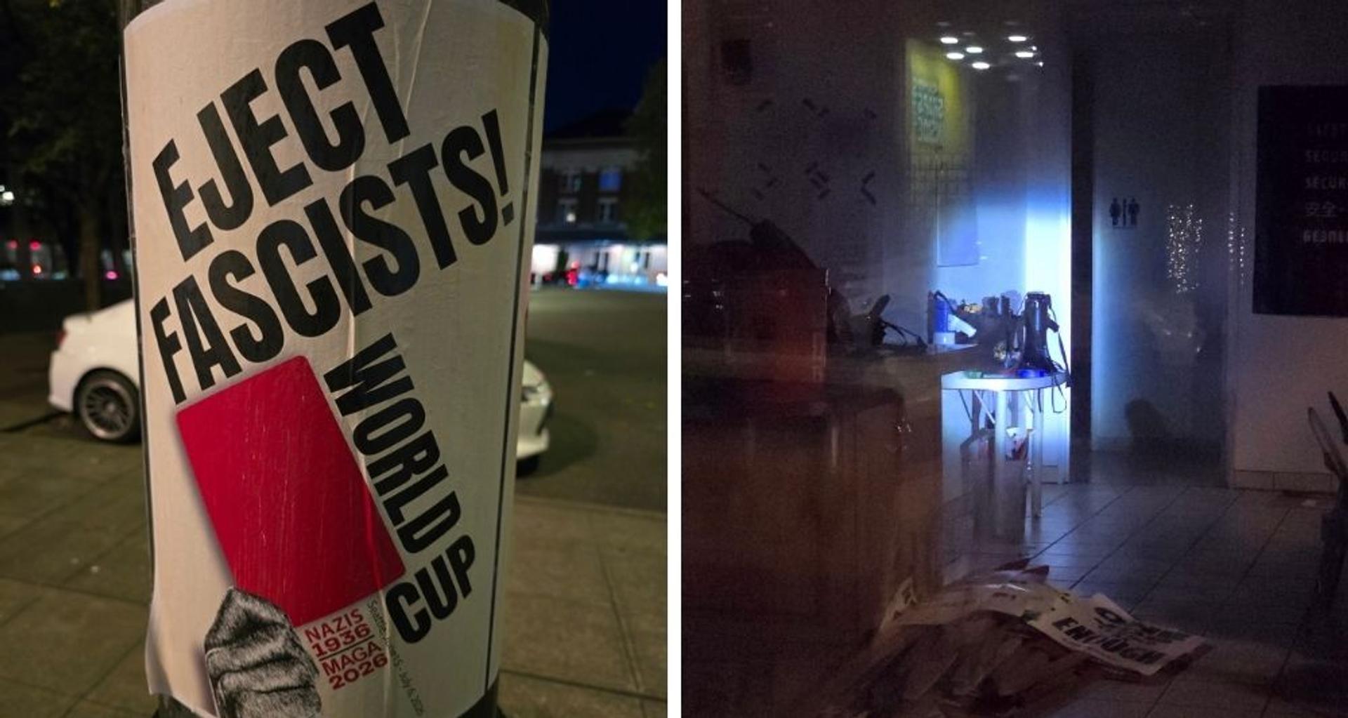EXCLUSIVE: Leftist groups use storefront to stage protest materials across from Seattle World Cup venue