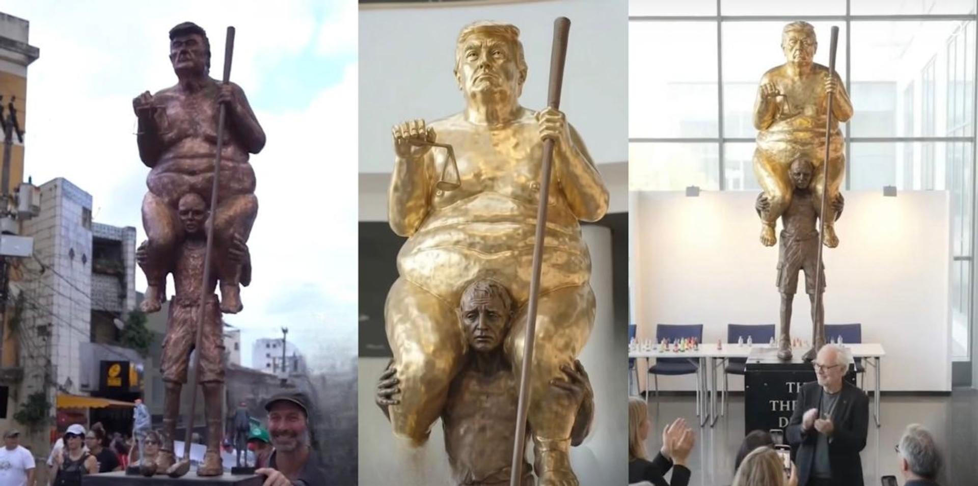 'Orange Plague' Trump statue featured in exhibit in European Parliament