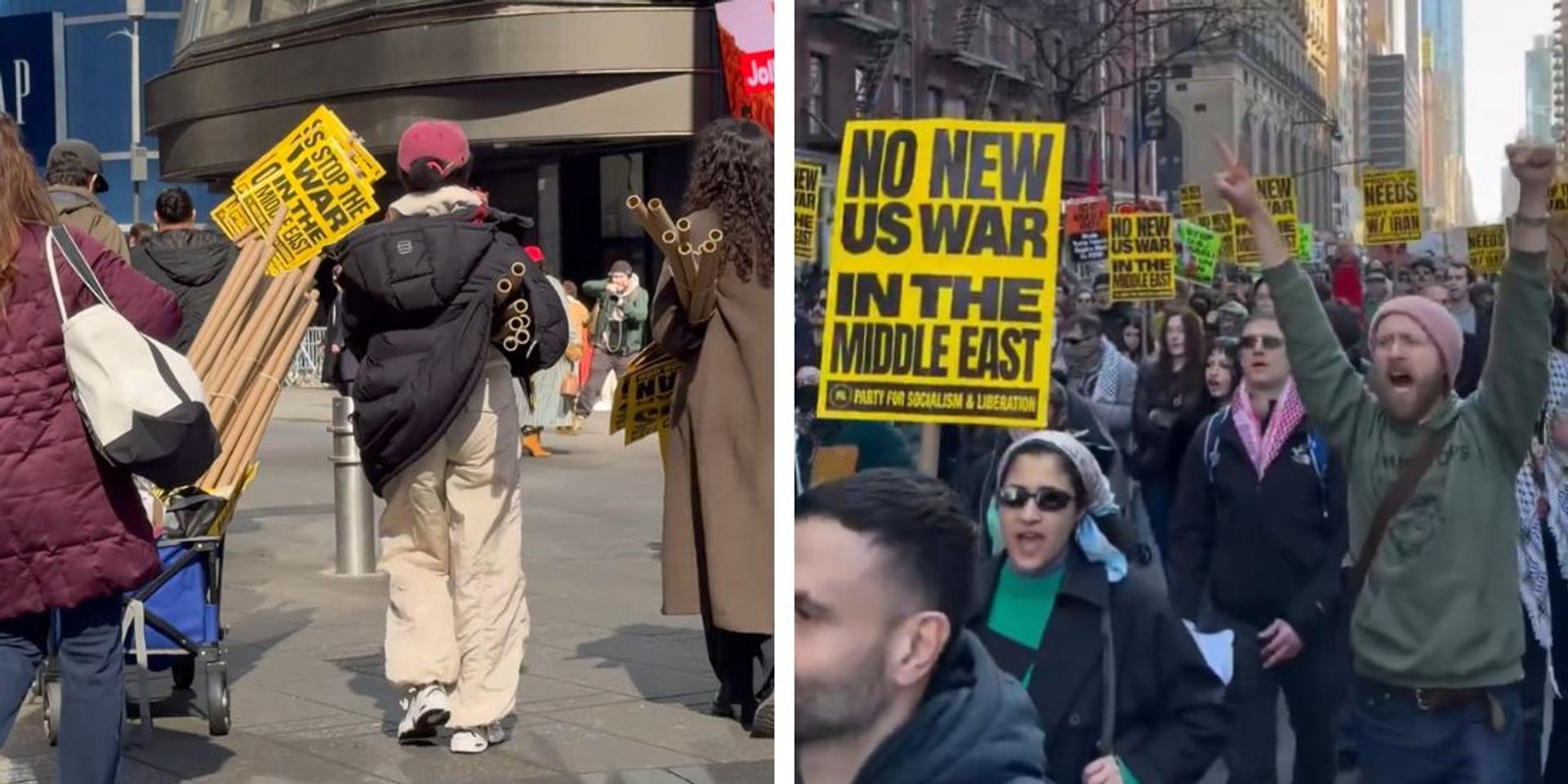 Progressive pro-Iran groups mobilized against US action moments before Trump announced strikes