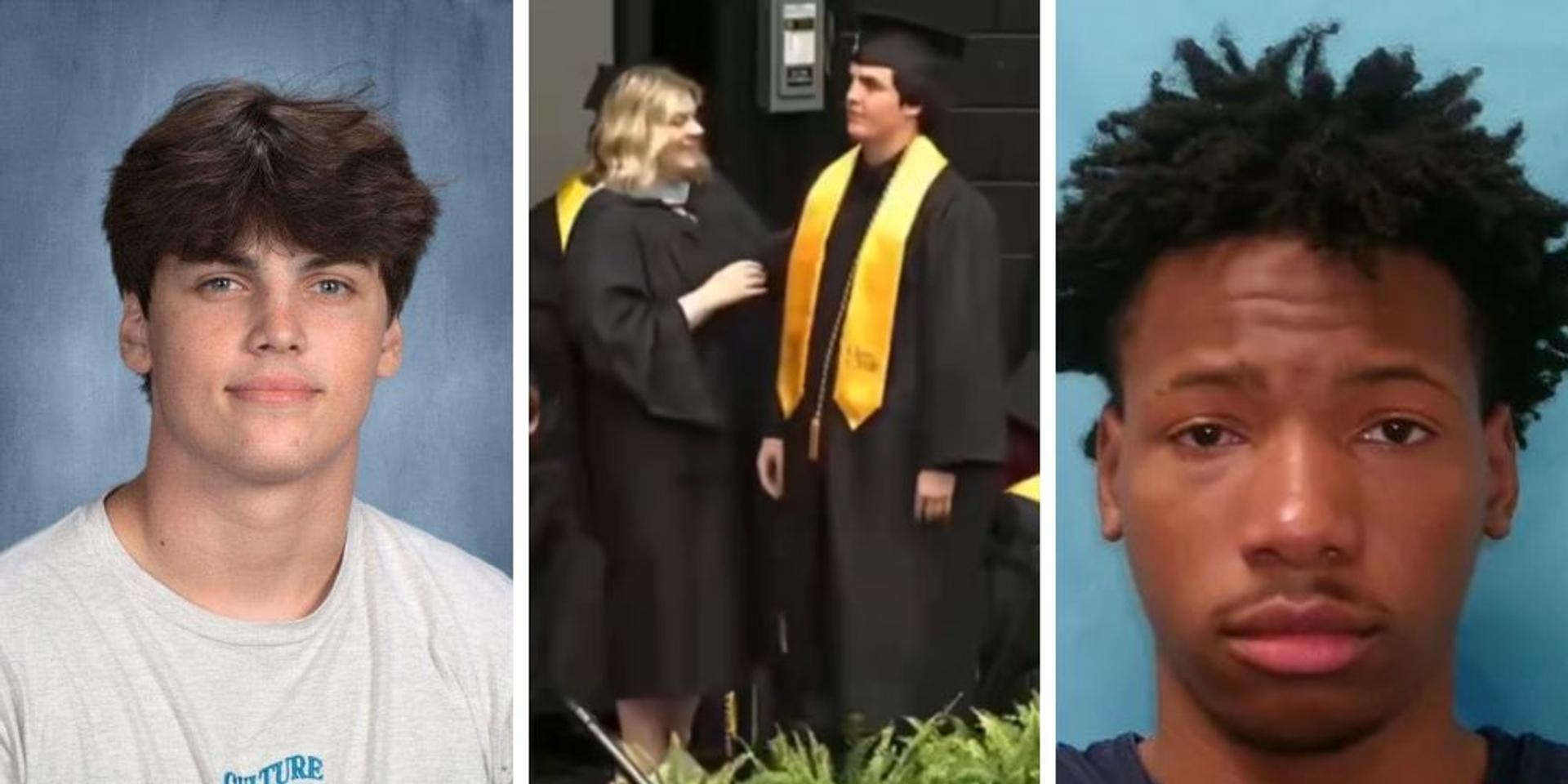 Austin Metcalf’s twin brother accepts posthumous diploma to standing ovation—year after Karmelo Anthony charged with murder in Texas