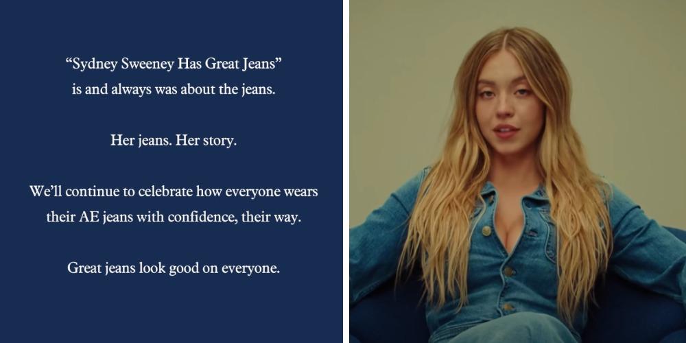 American Eagle stands up for Sydney Sweeney after leftists call her racist over 'good jeans' ad