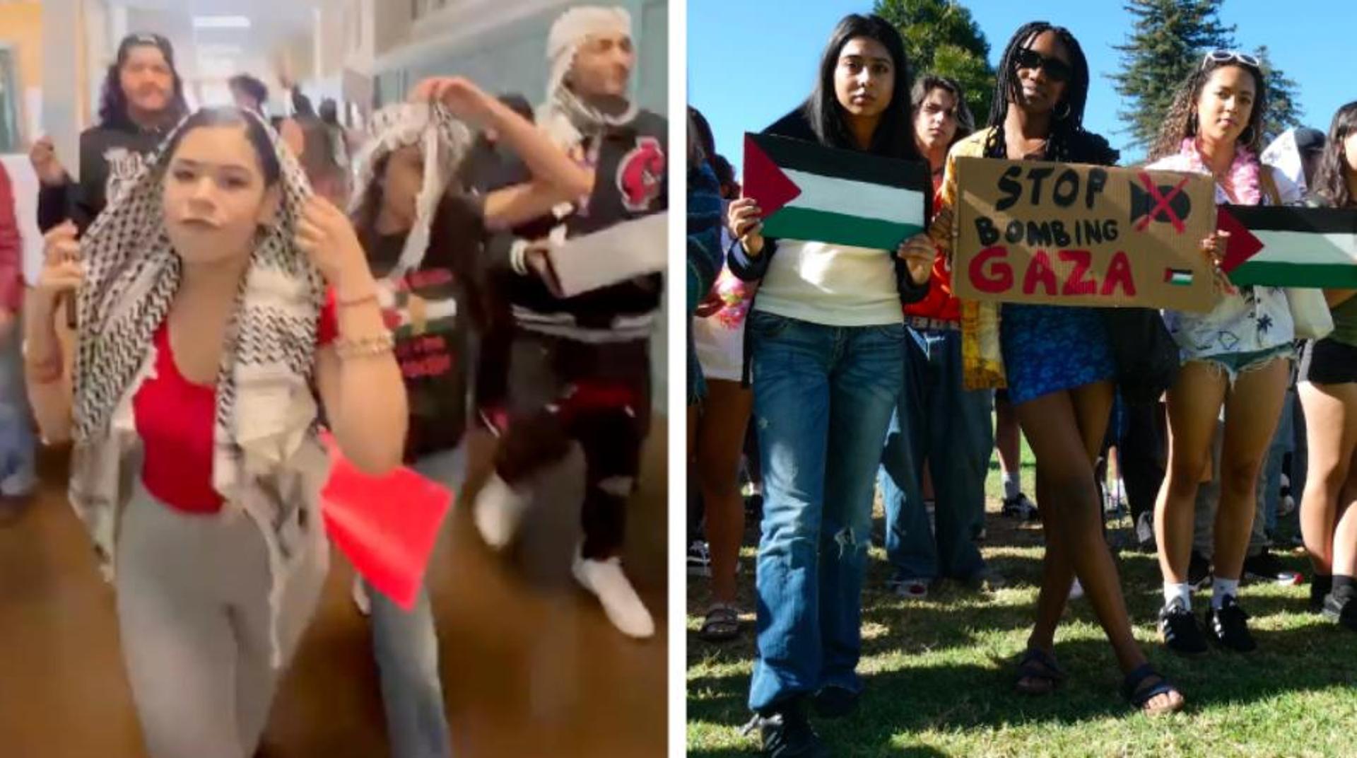 EXCLUSIVE: California high school students stage pro-Hamas walkouts after textbooks instill anti-Israel, pro-jihad views