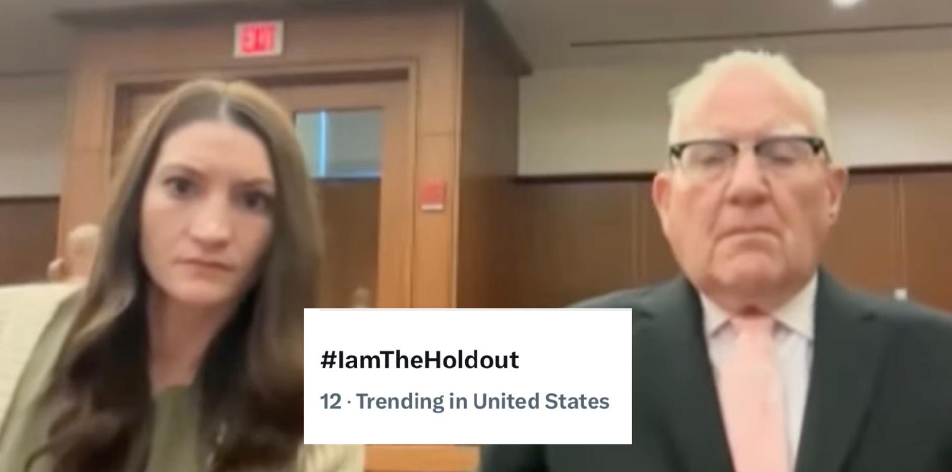 'IAmTheHoldout' goes viral on X after lone male juror prevents Lindsay Clancy not-guilty verdict
