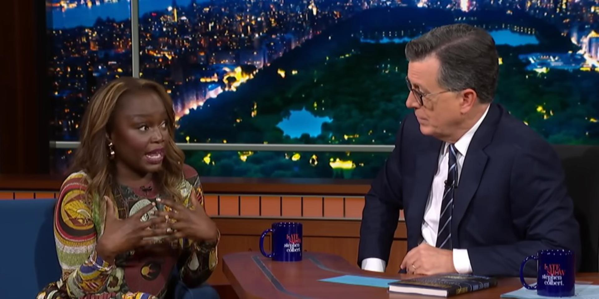 Stephen Colbert cautions Karine Jean-Pierre not to slam Dems too hard