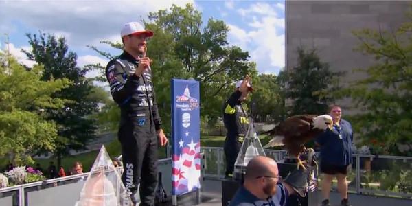 BREAKING: American IndyCar driver Kyle Kirkwood wins Freedom 250 GP, shares podium with a bald eagle