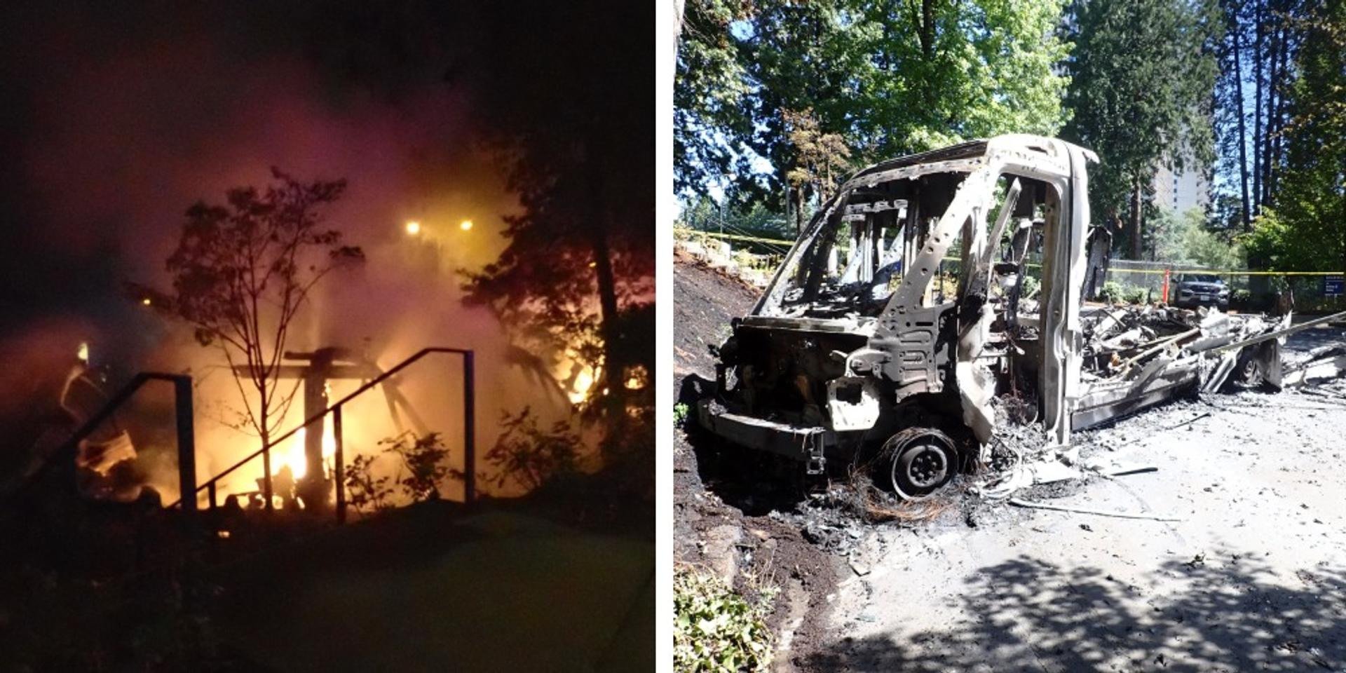 Portland Antifa blog claims responsibility for arson attack that destroyed 4 electric Amazon delivery vans