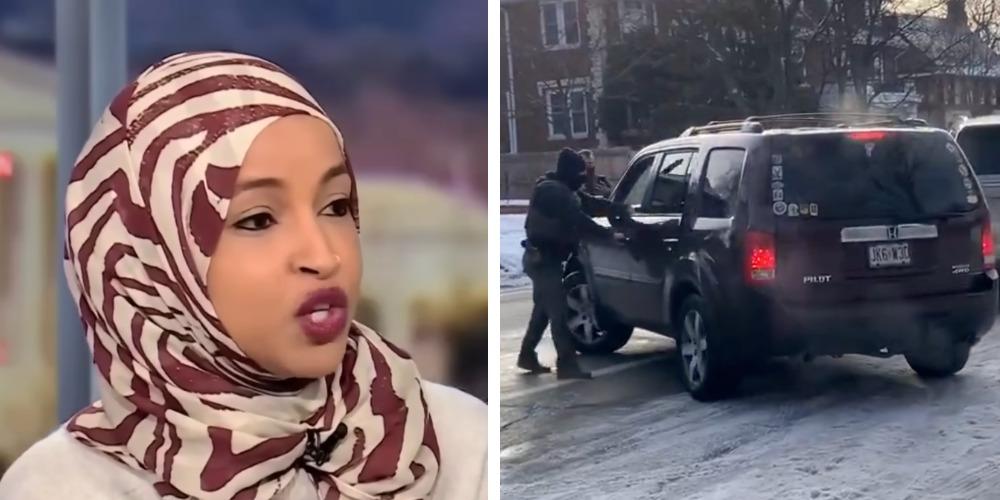 Ilhan Omar falsely claims woman didn't try to run over ICE officer while posting video evidence she did