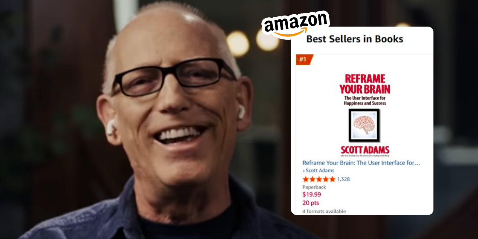 BREAKING: Scott Adams' 'Reframe Your Brain' is #1 overall bestseller on Amazon as Americans say goodbye to their internet dad