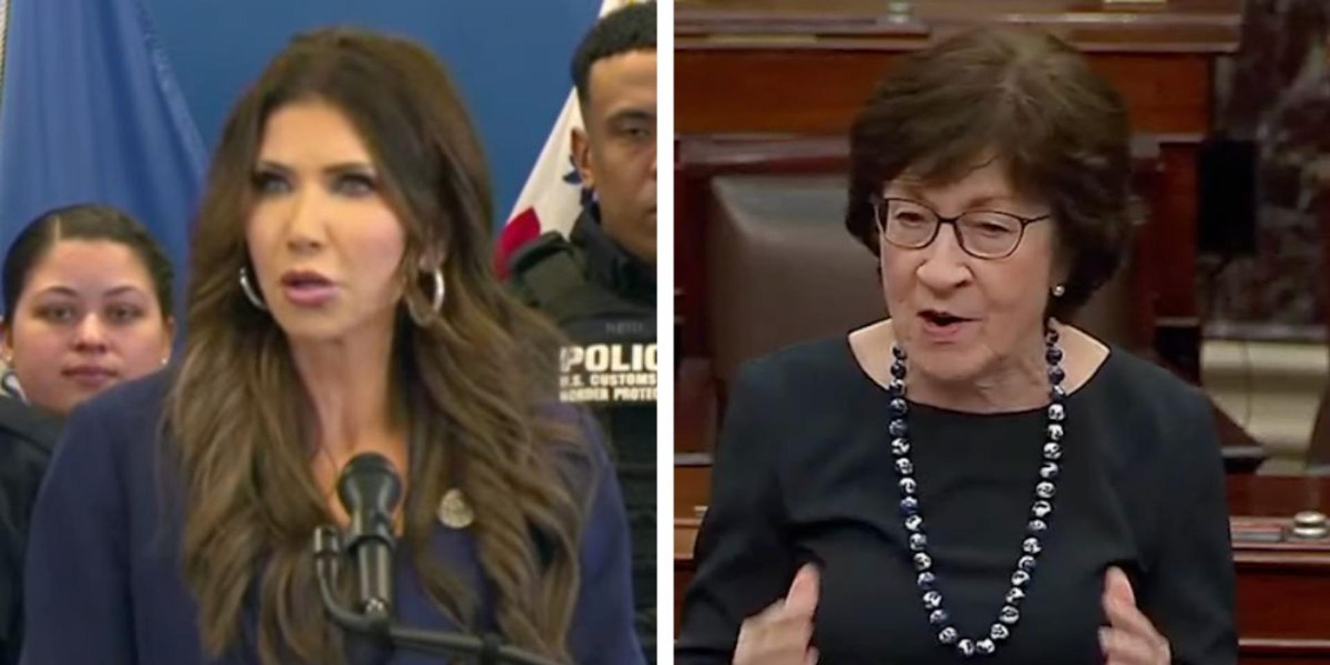 Susan Collins says DHS Sec Kristi Noem is pulling agents from Maine