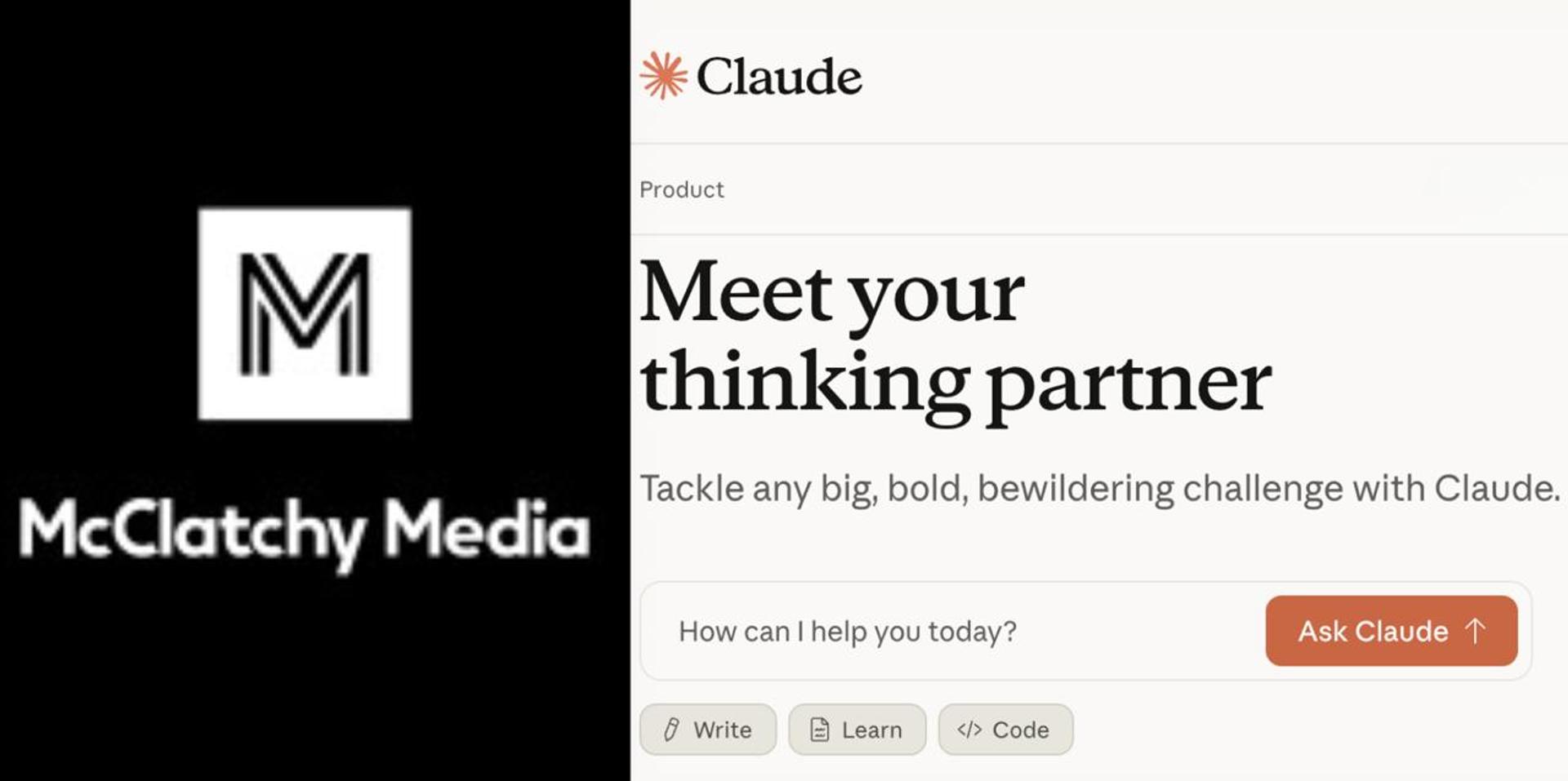 Major media group McClatchy urges journalists to use AI to write articles