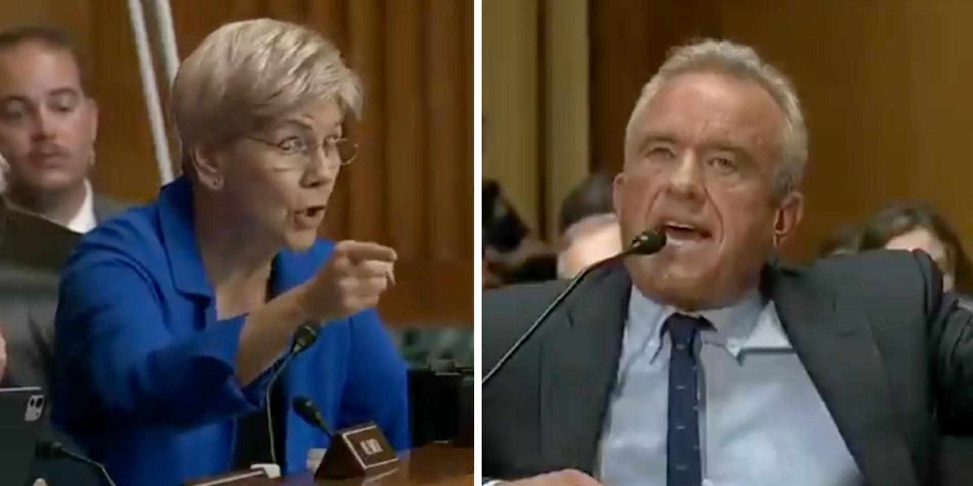 RFK Jr SHUTS DOWN Elizabeth Warren for claiming he's 'denying people vaccines'