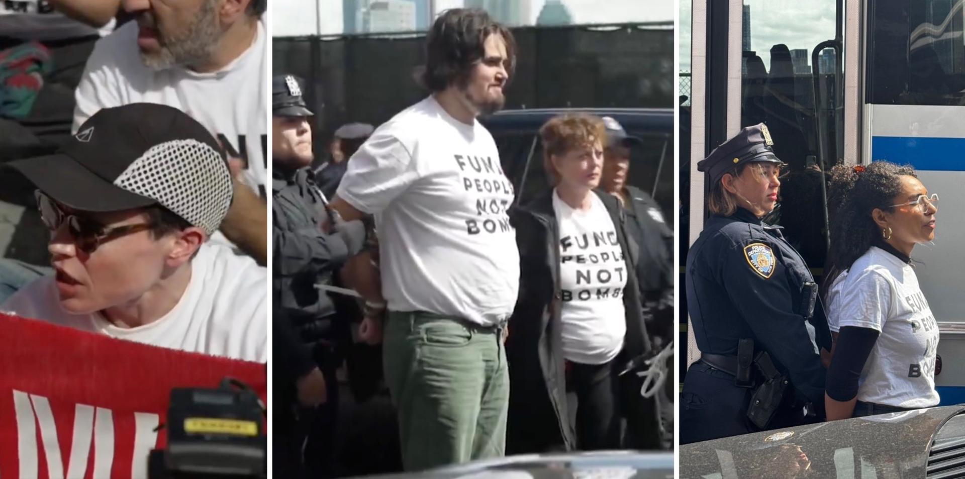 Elliot Page, Susan Sarandon block roads, demonstrate against Netanyahu outside UN as NYPD arrests Darializa Chevalier, Gustavo Gordillo, others
