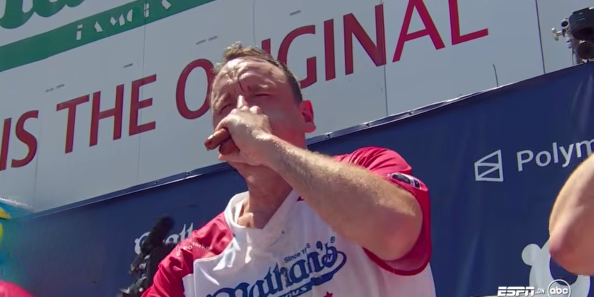 American legend Joey Chestnut victorious once again at Nathan's hot dog eating contest, scarfing 66 in 10 minutes