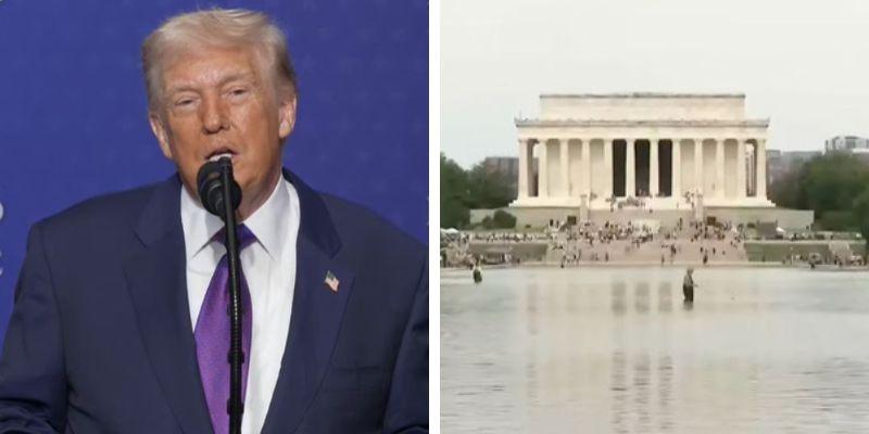 Trump says vandals sabotaged Reflecting Pool project with chemicals