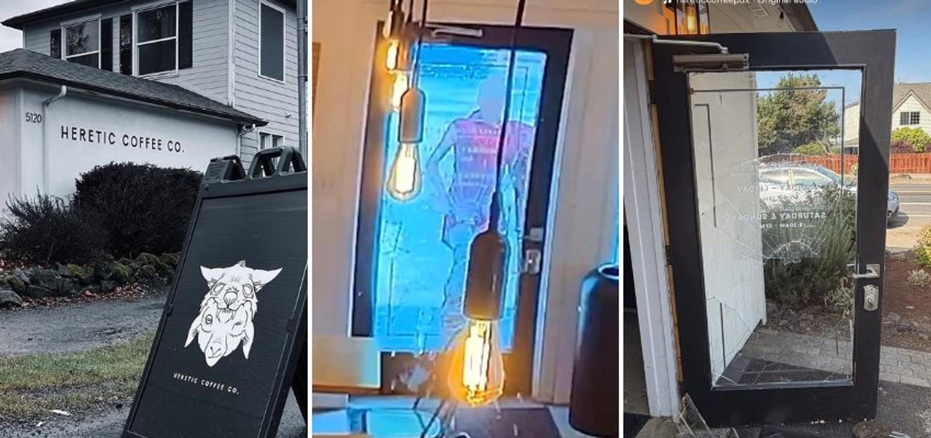 Anti-ICE Portland coffee shop begs for donations after man in dress smashes front door