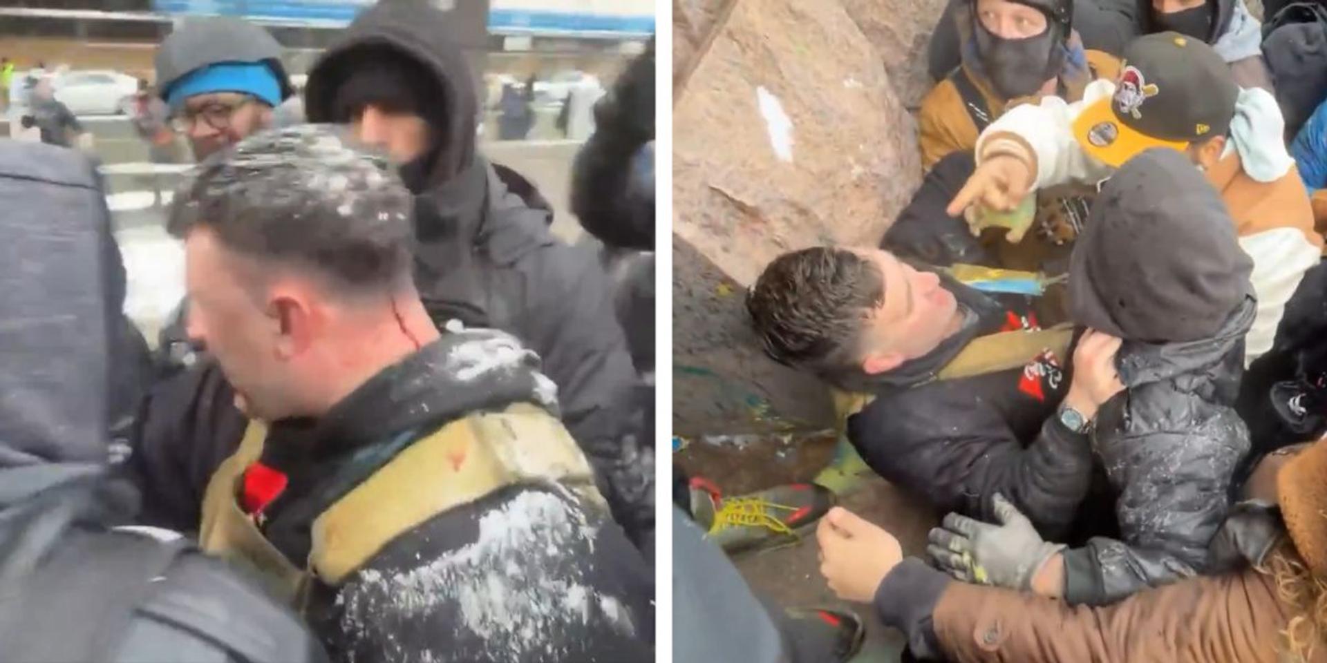 BREAKING: Right-wing activist Jake Lang assaulted in Minneapolis by mob of left-wing agitators
