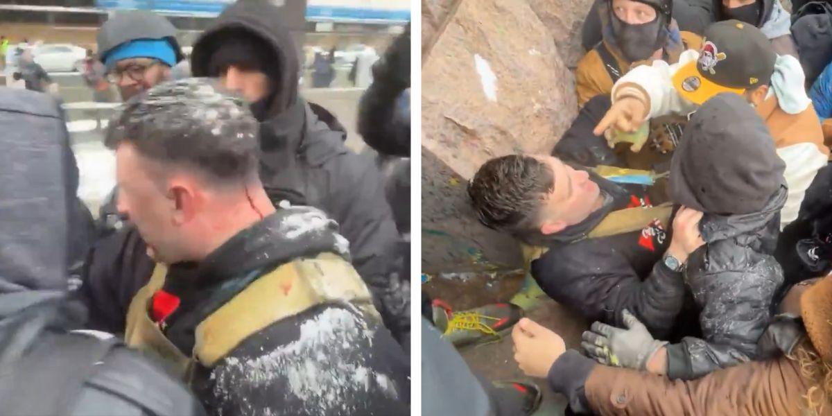 BREAKING: Right-wing activist Jake Lang assaulted in Minneapolis by mob of left-wing agitators