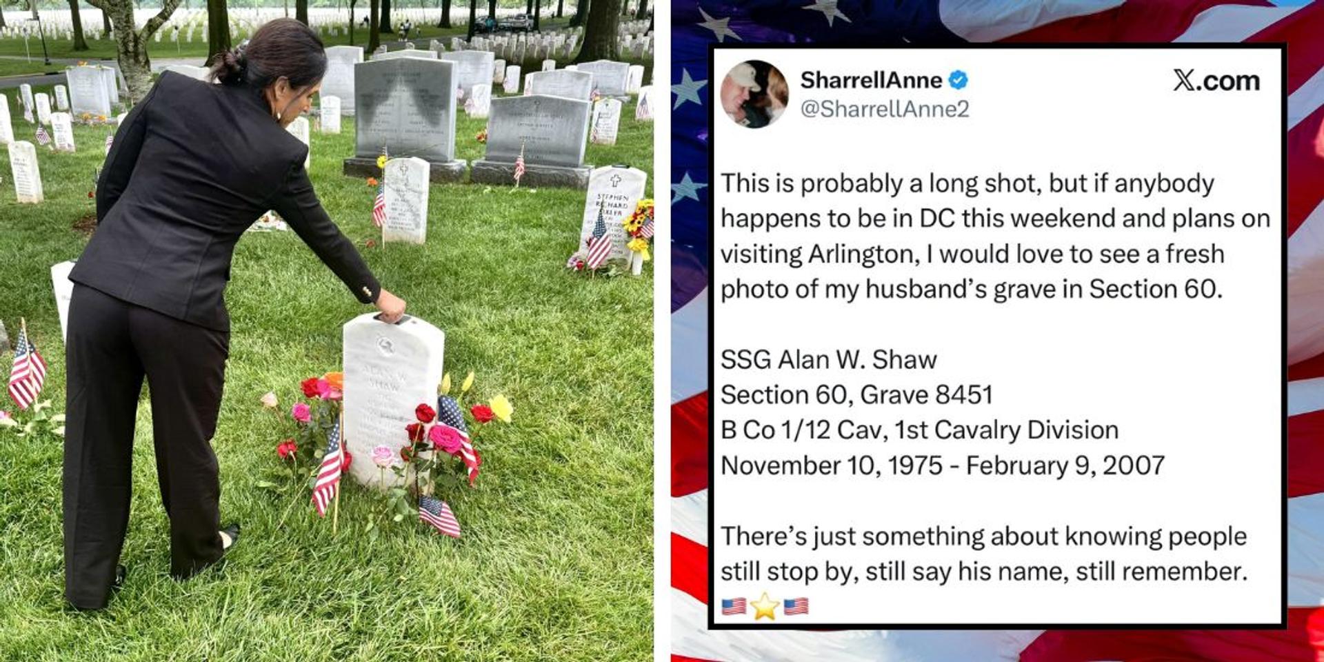 Vet's wife reaches out asking for photo of husband's grave at Arlington—DNI Tulsi Gabbard pays her respects and fulfills request