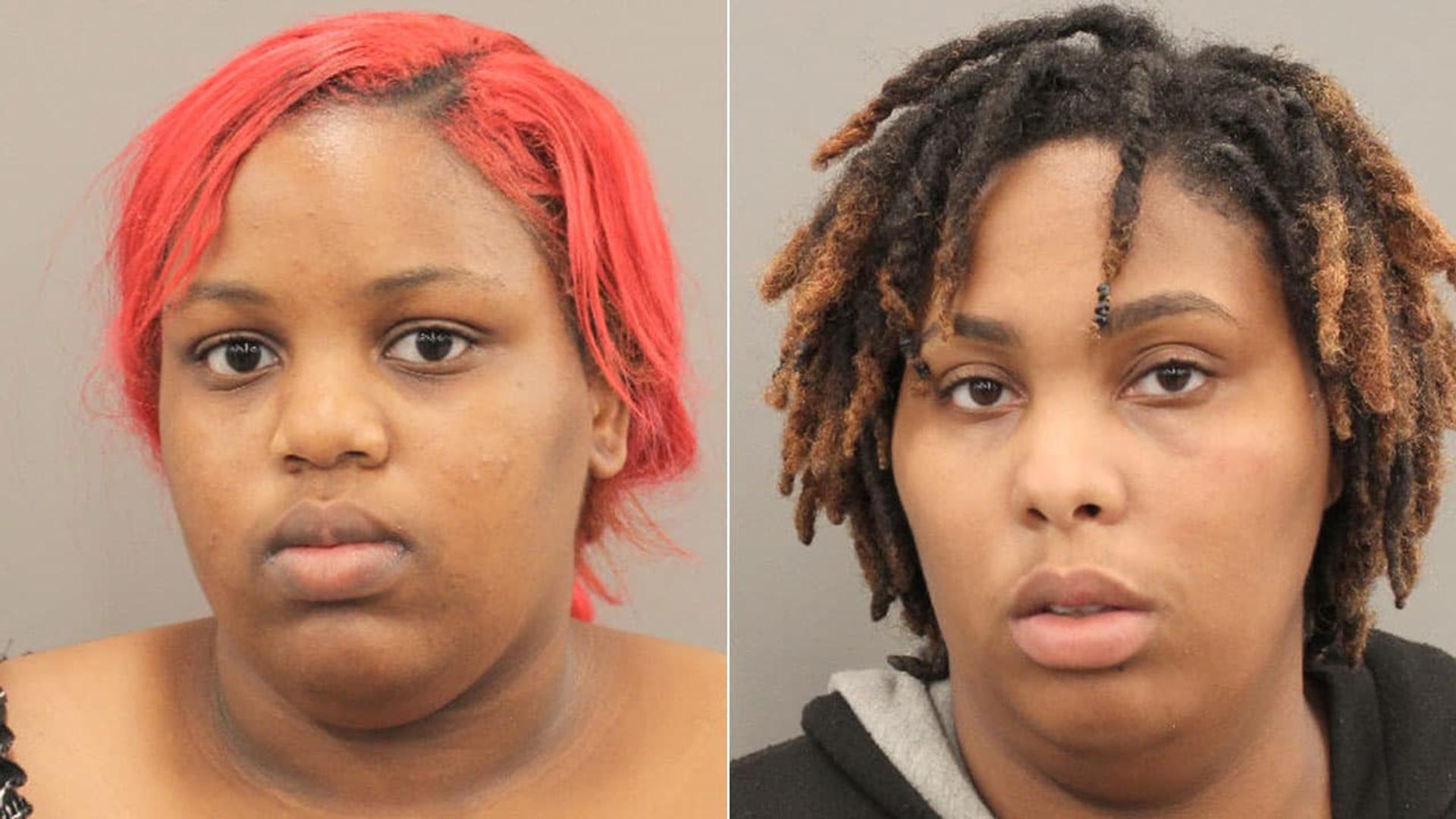 Daquiesha Williams (left) and Keaundra Young (right) are seen in mug shots released by the Houston Police Department on March 23, 2021.