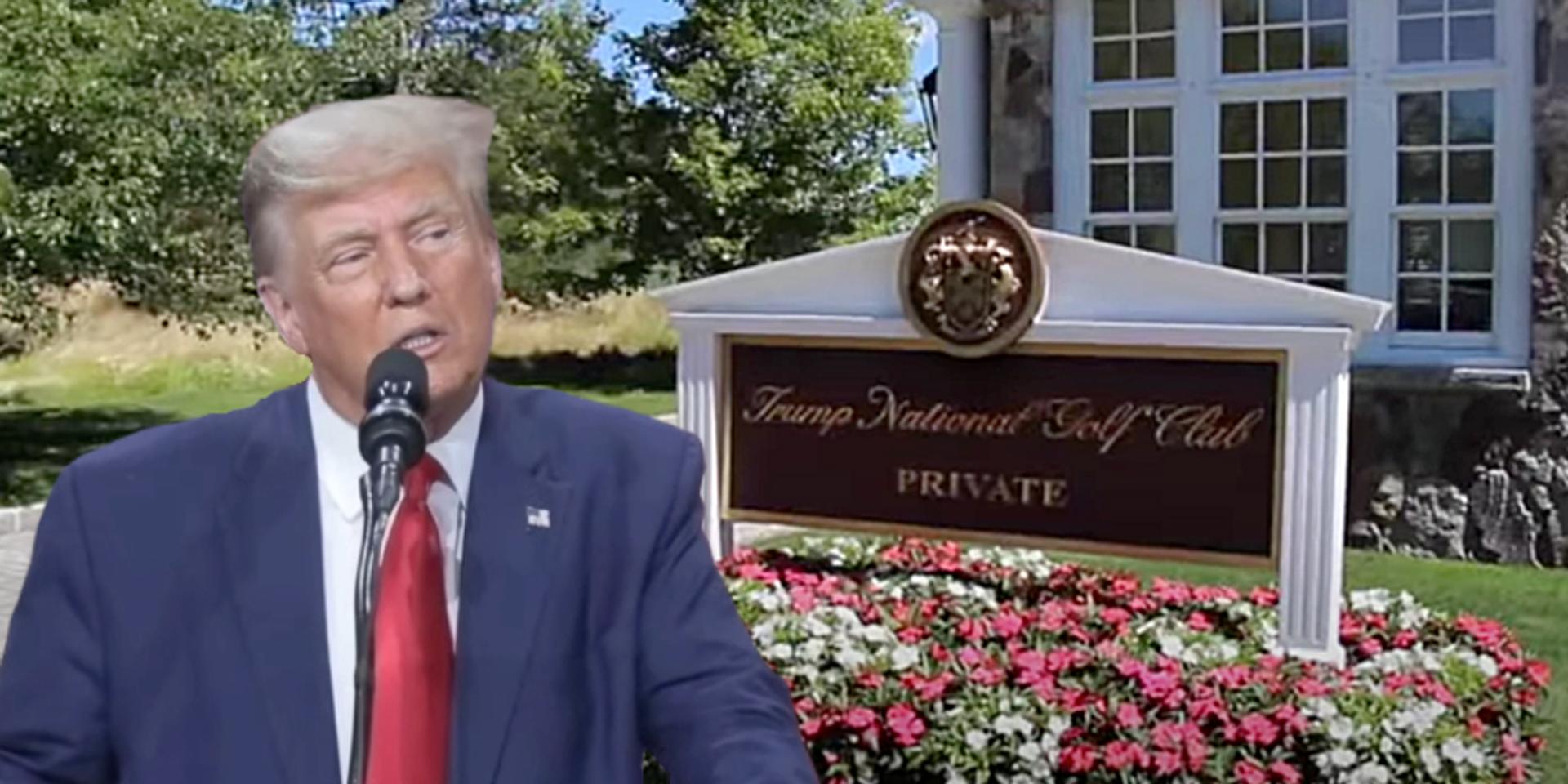 Trump celebrates his Bedminster Club Championship win—shooting two under par