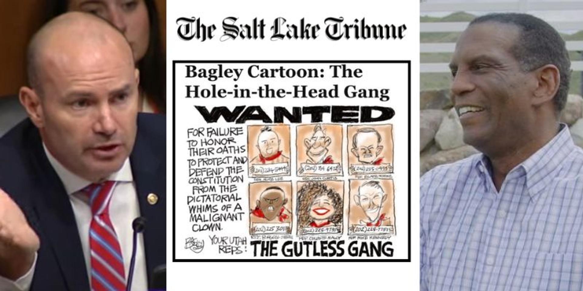 Salt Lake Trib runs 'hole-in-the-head' comic suggesting a call for violence against Utah GOP lawmakers