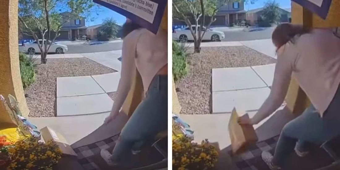 Katie Hobbs door-knocker steals package, leaves campaign flyer at Arizona home