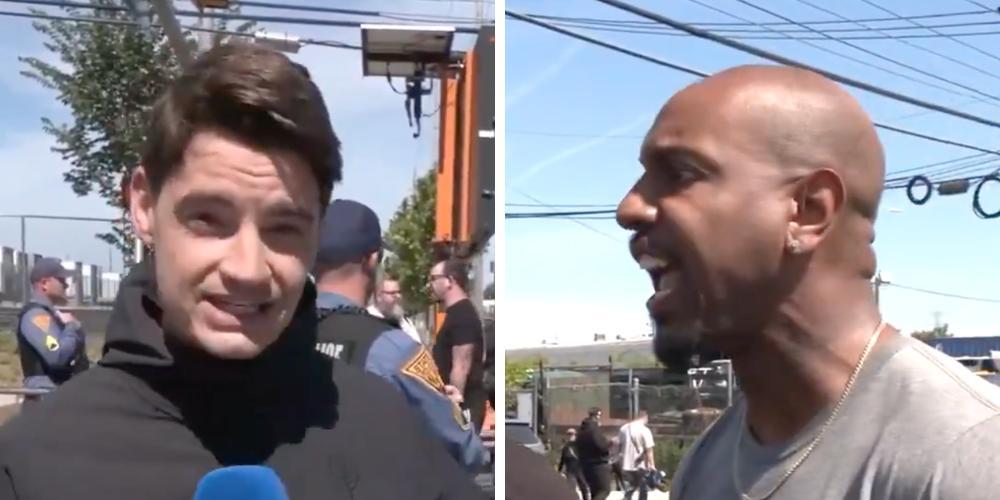 Anti-ICE agitator threatens UK reporter at Delaney Hall when confronted with migrant sex crime stats