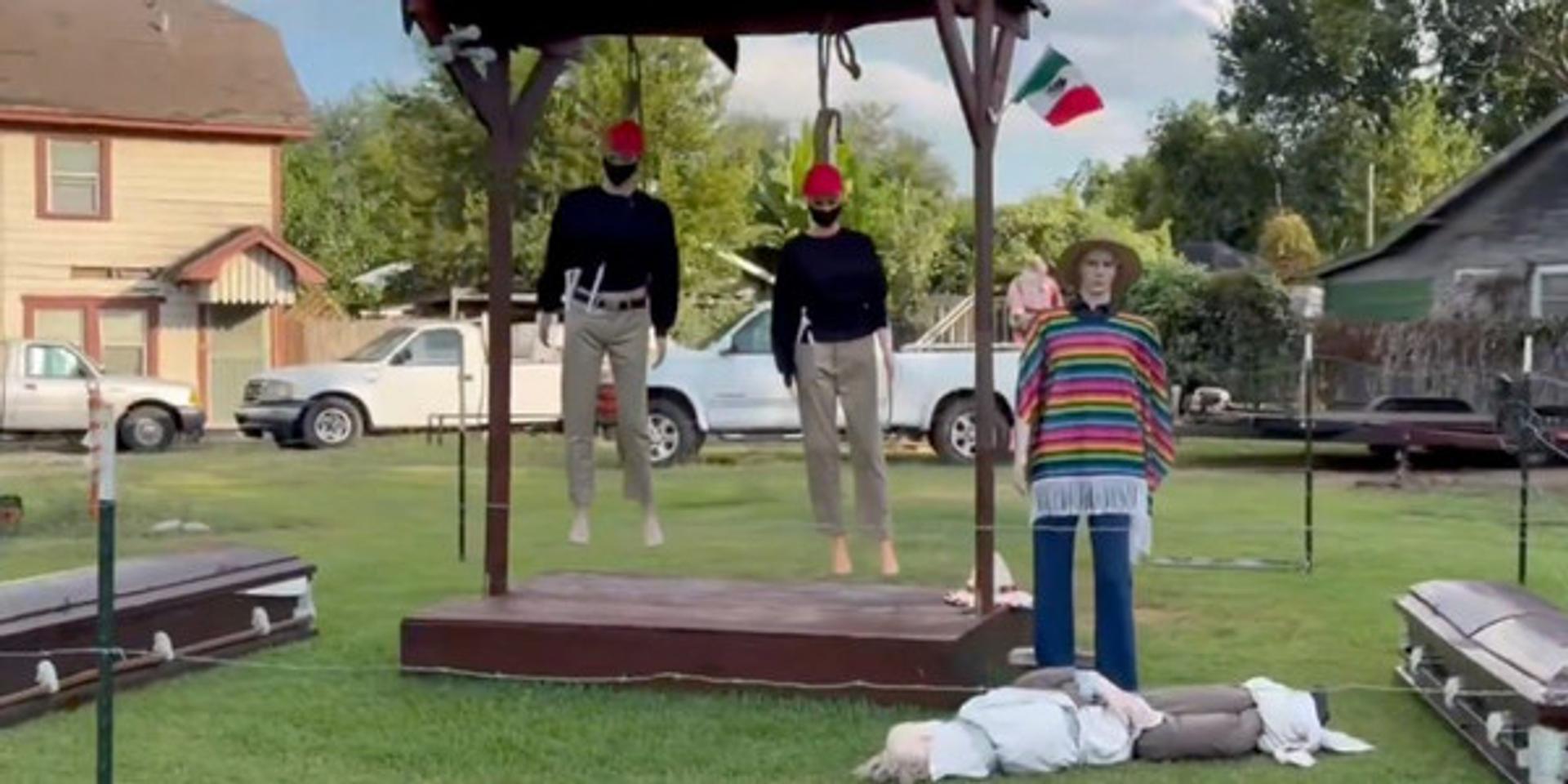 Texas family stages Halloween display with hanging effigies of Trump supporters