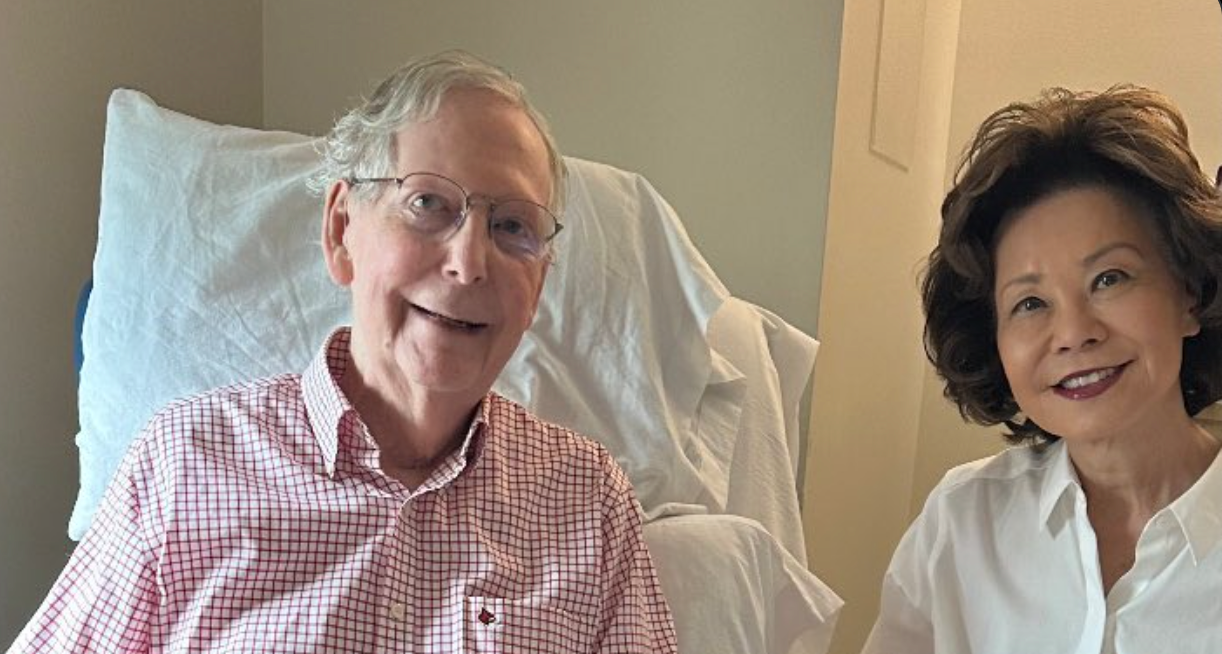 BREAKING: Mitch McConnell posts health update and photo, says he was hospitalized for a fall, developed mild pneumonia