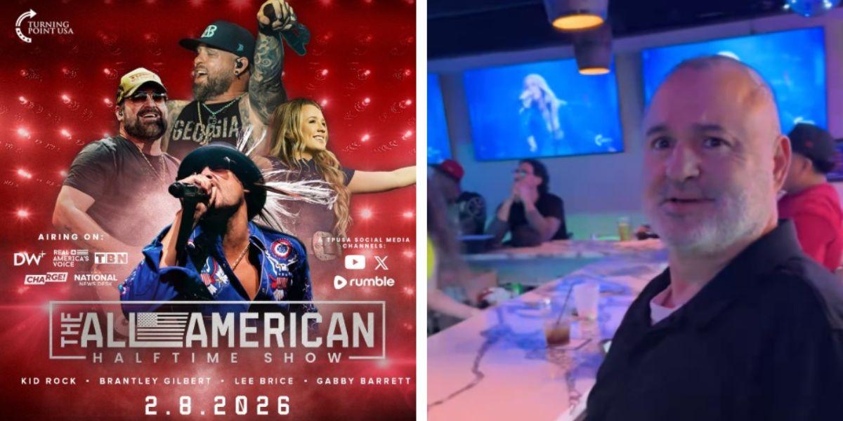 Man accuses Florida bar manager of being 'racist' for making the switch from Bad Bunny to TPUSA All-American Halftime Show