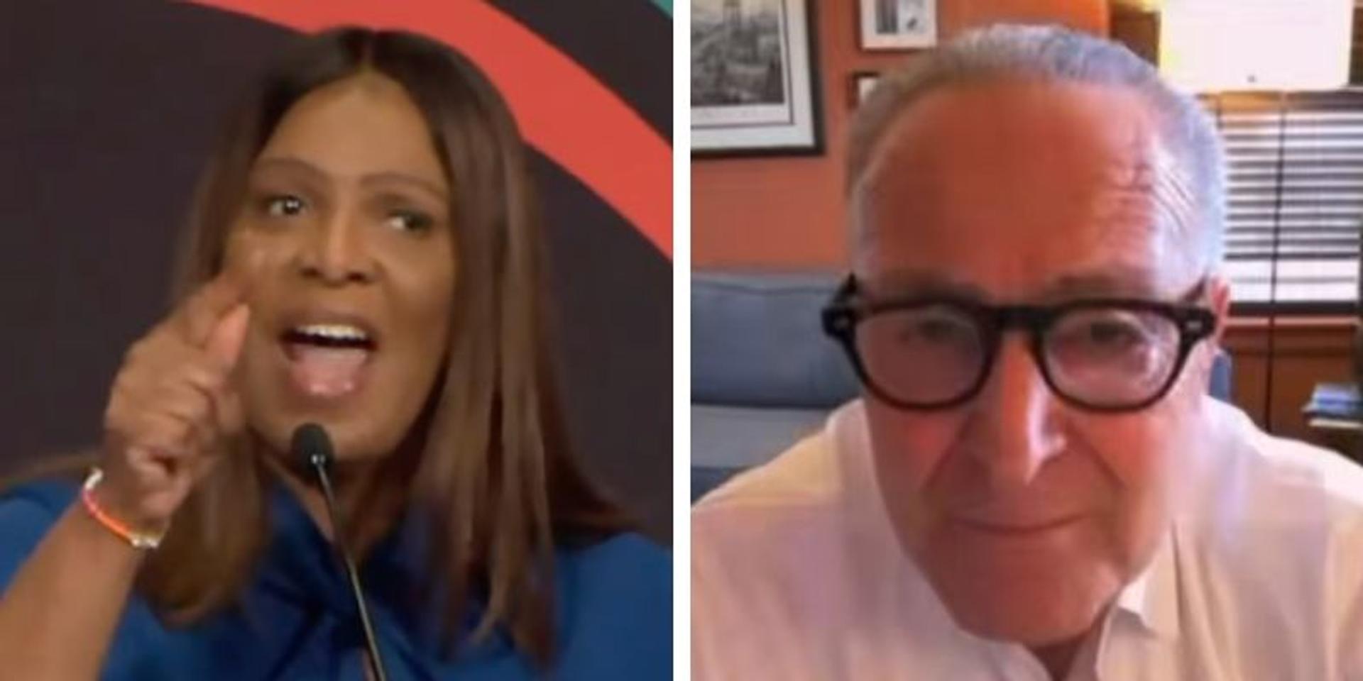 Chuck Schumer calls on Americans to 'forcefully rise up' against Trump over Tish James' indictment