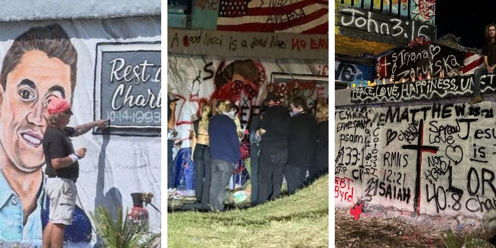 Charlie Kirk supporters cover defaced mural with bible verses after tribute defaced in Florida